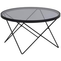 Konferenční stolek CUXTON 80 - šedá/černá, Design, kov/sklo (80/45/80cm) - Livetastic