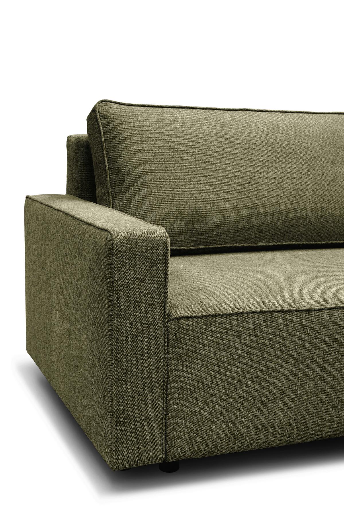 Rozkladacia pohovka NERA, zelená tk. MATANA - zelená, Modern, textil/plast (232/90/100cm)