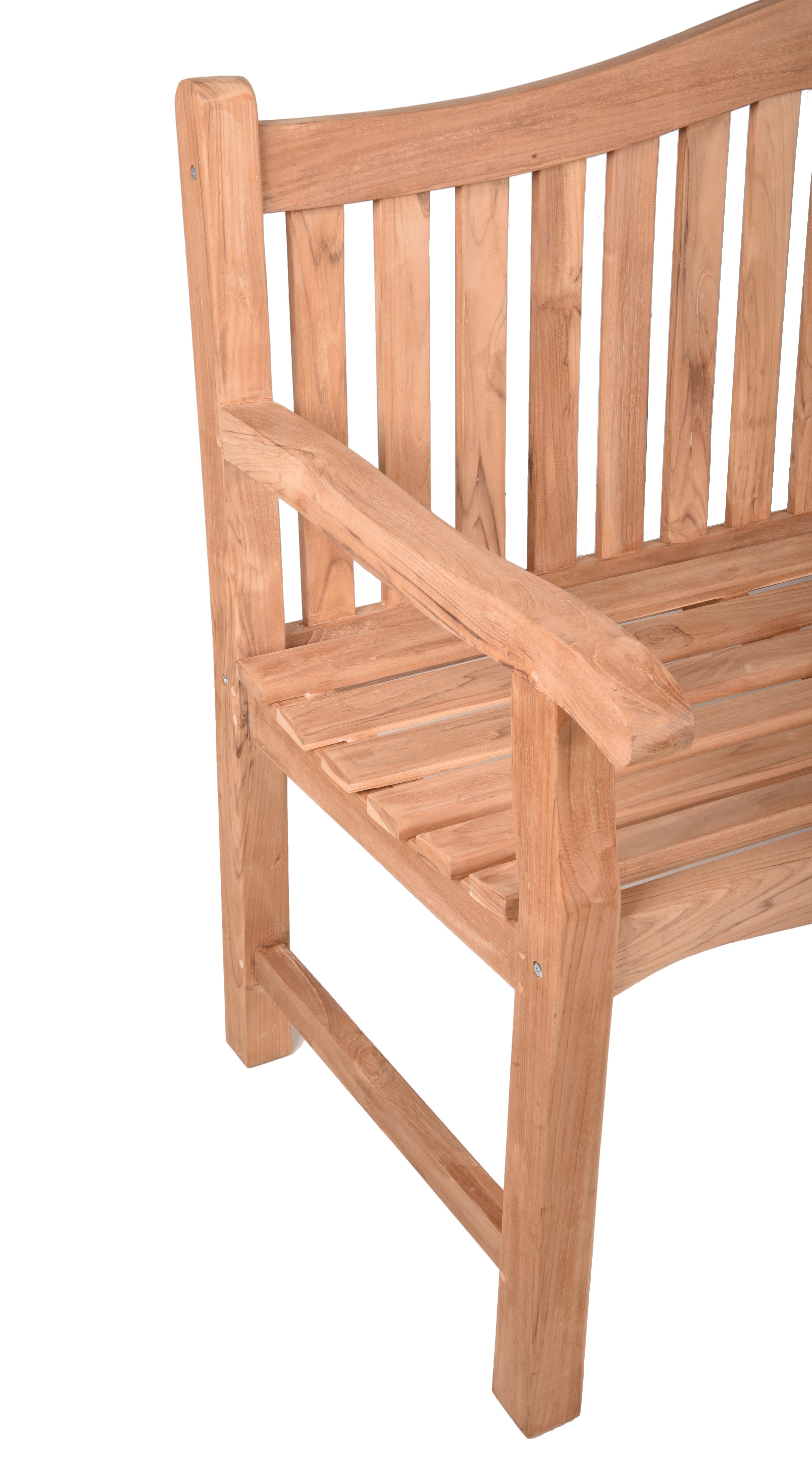 Gartenbank Echtholz Teak 3-Sitzer Romang - Naturfarben, Basics, Holz (150/92/63cm)