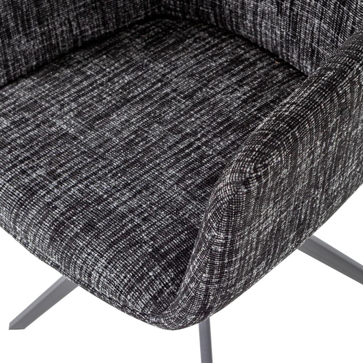 ARMLEHNSTUHL Grant Schwarz B: 61cm - Schwarz, MODERN, Textil/Metall (61/88/63cm) - Livetastic