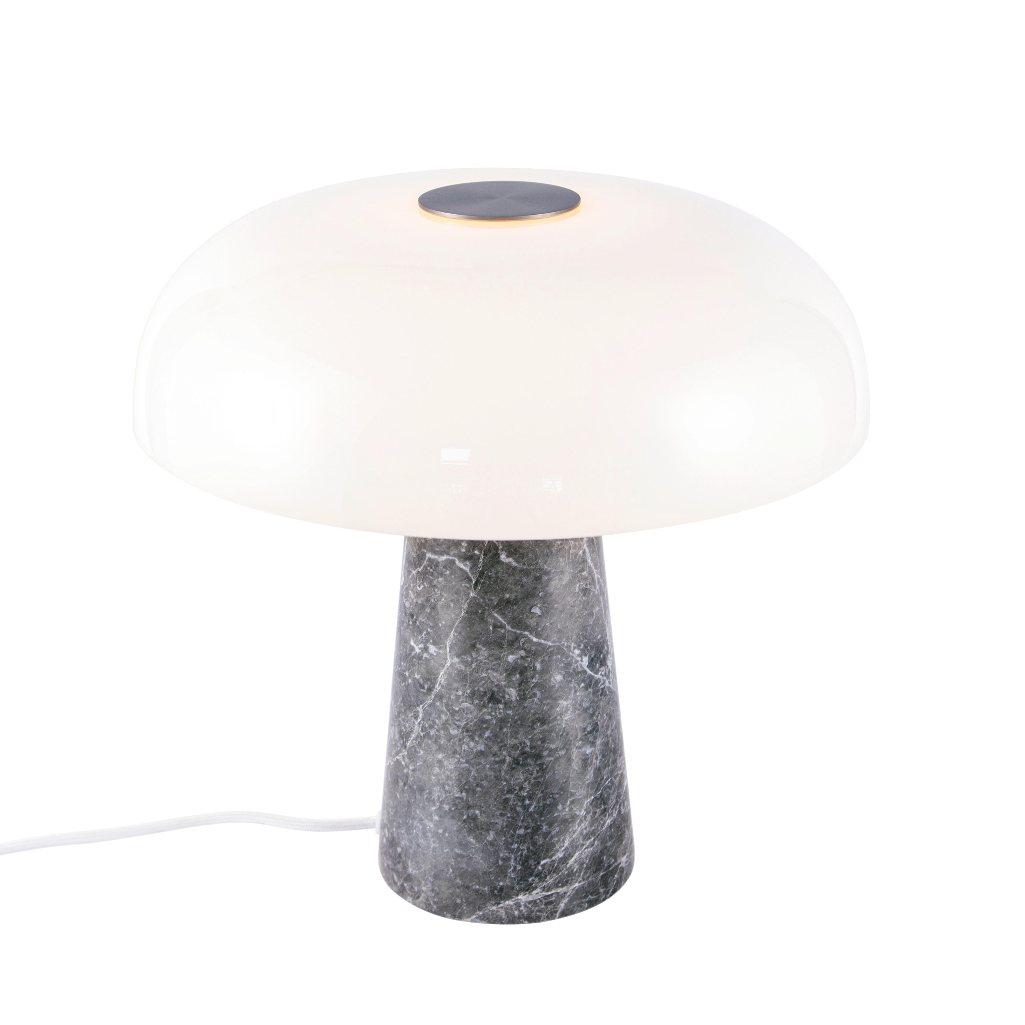 Tischleuchte Glossy Tila Grau D: 32 Cm - Grau, Design, Stein (32/32cm) - Nordlux