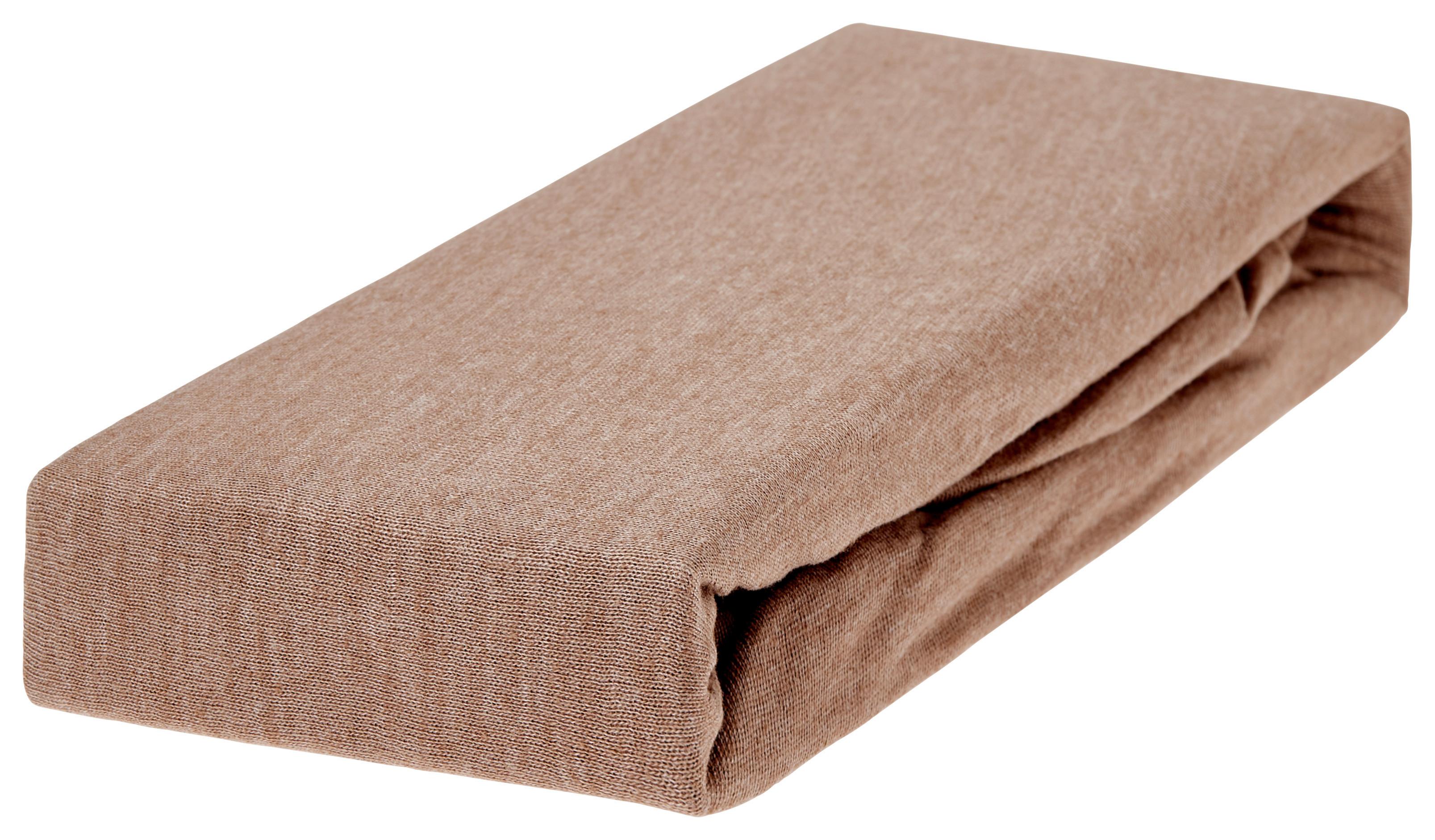 Spannleintuch Nathalie Taupe 90x200 cm Baumwolle