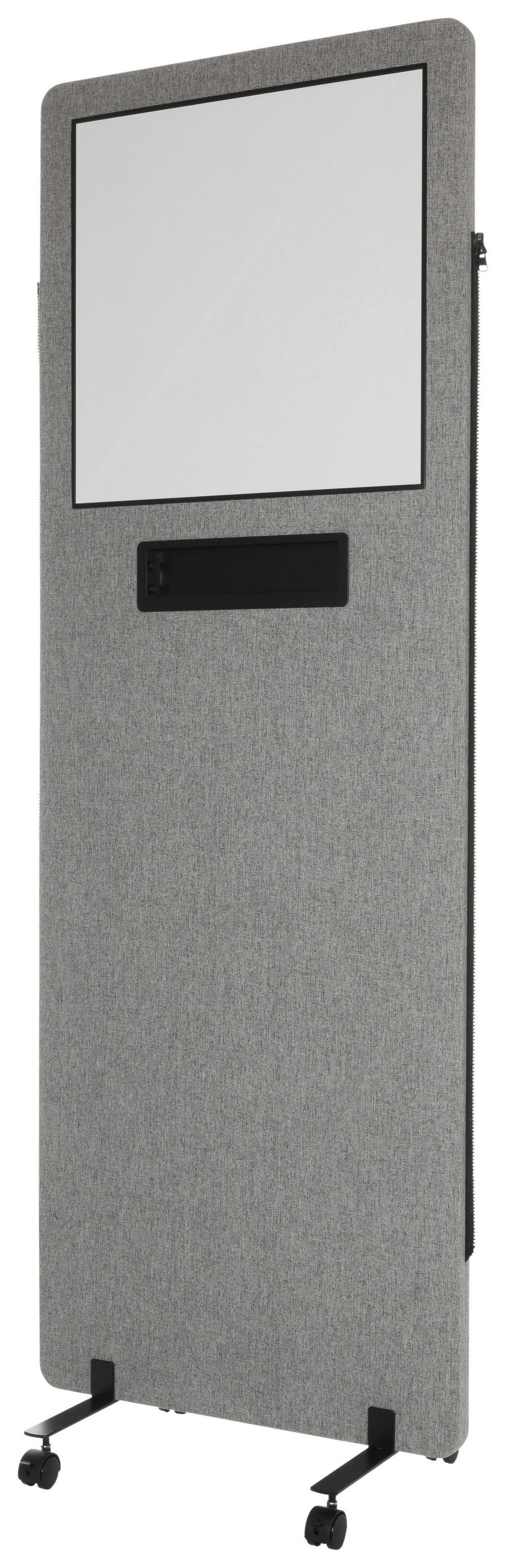 Trennwand Flexmiut Wb - Klar/Hellgrau, Basics, Kunststoff/Textil (60/177/3cm) - MID.YOU