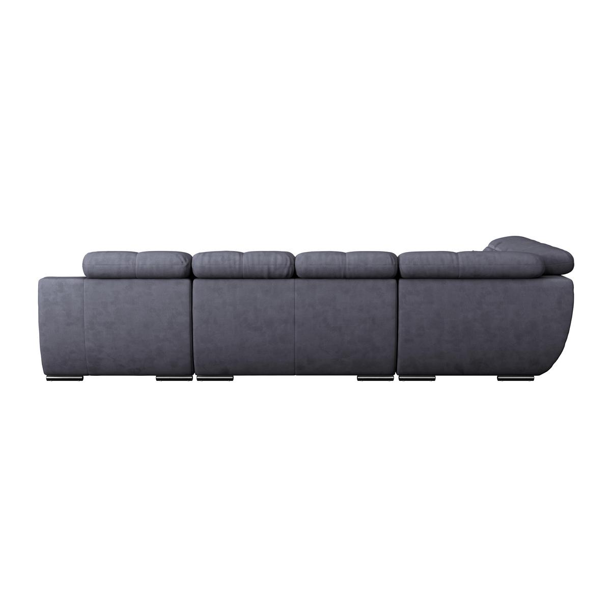 Sedací souprava MULTI tvar U, tmavě modrá - barvy chromu/tmavě modrá, Moderní, kov/textil (228/345/184cm) - Luca Bessoni