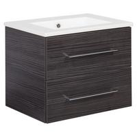 Waschbecken mit Unterschrank Perfekt B: 62,5 cm Dunkelbraun - Dunkelbraun/Weiß, MODERN, Keramik/Holzwerkstoff (62,5cm) - MID.YOU