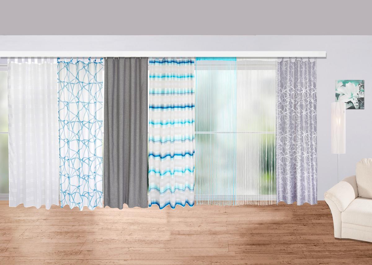 Vorhang Mit Schlaufen Und Band Halina 145x245 Cm Weiß/ Taupe - Weiß, KONVENTIONELL, Textil (145/245cm) - Luca Bessoni