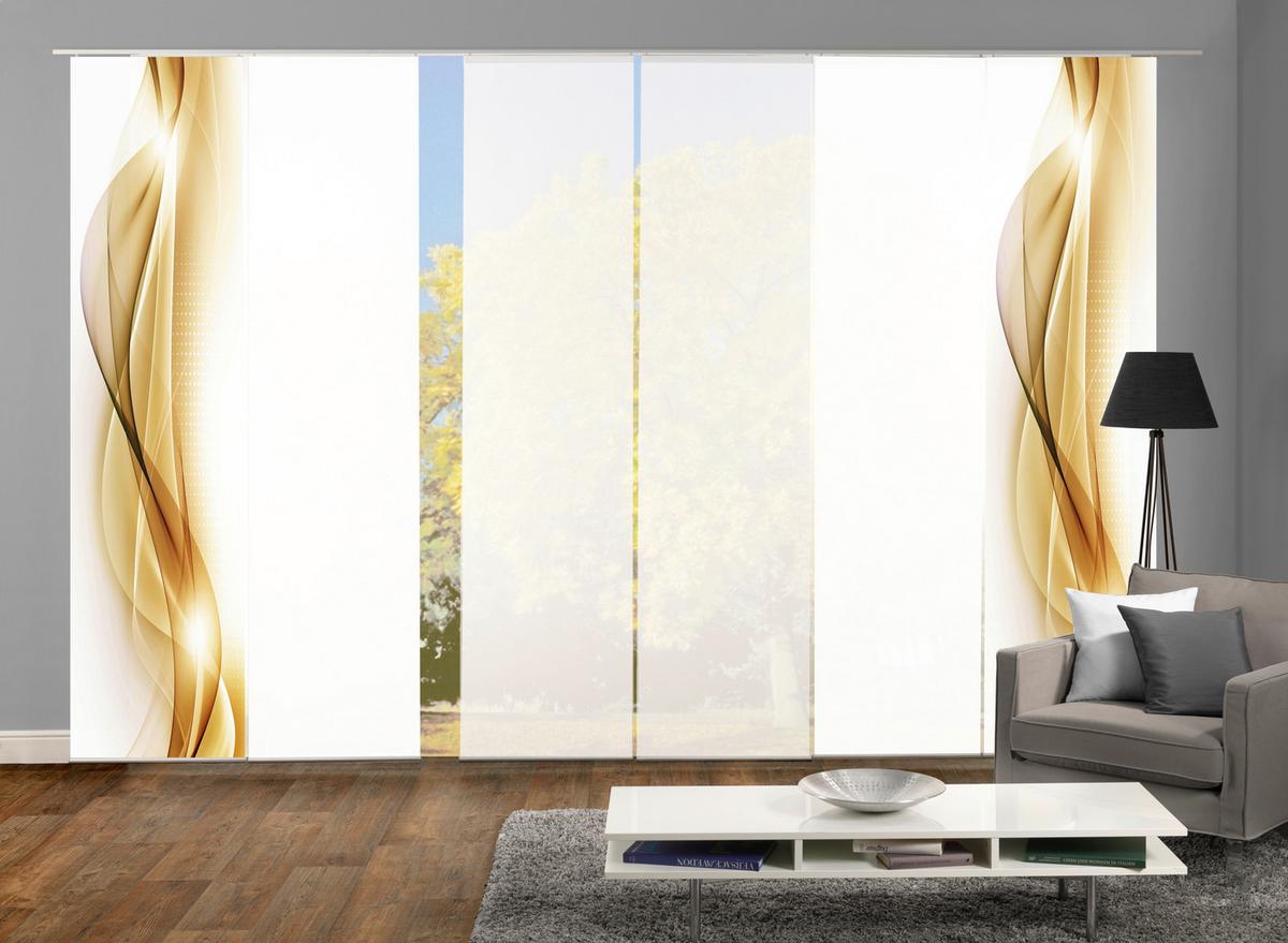 Flächenvorhang 6-tlg. Neblana B: 60 Cm, Gold - Goldfarben, Basics, Textil (60/245cm)