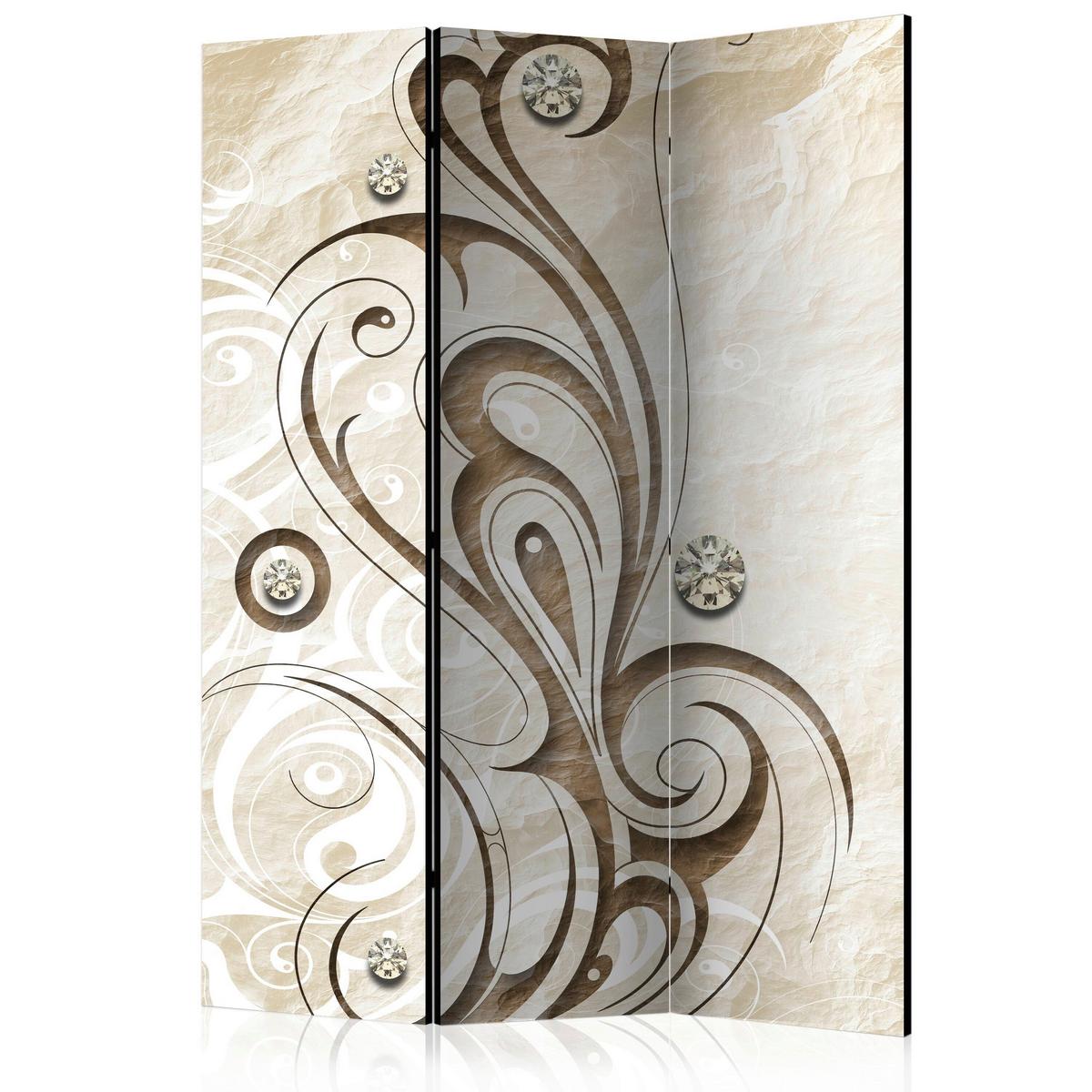 Paravent Beige Hellbraun B: 135 Cm - Hellbraun/Beige, Basics, Holz/Textil (135/172/3cm) - artgeist