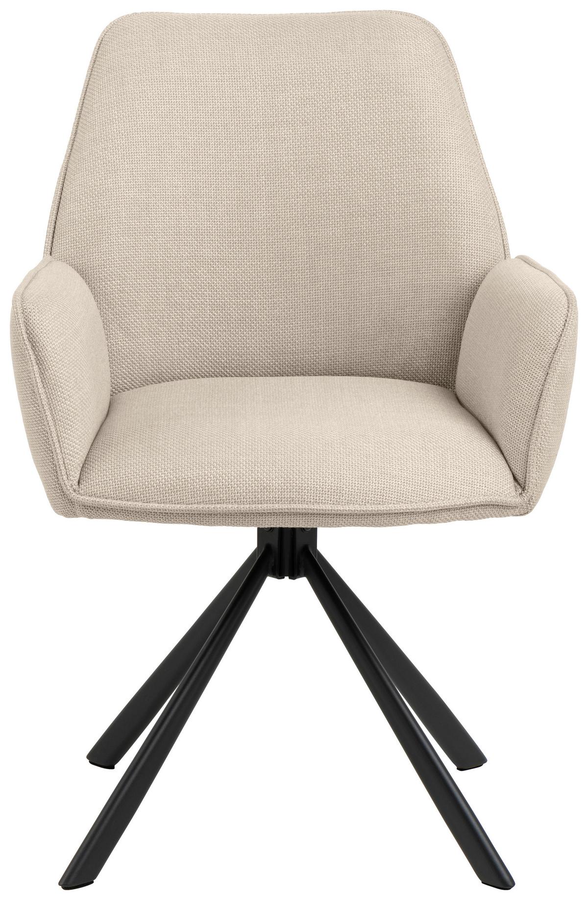 Židle s područkami GLENDA otoční,béžová - černá/béžová, Trend, kov/textil (61/88,5/63cm) - MID.YOU