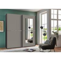 Schwebetürenschrank Dundee Graphitfarben B: 180 cm - Graphitfarben/Sahara, MODERN, Glas/Holzwerkstoff (180/198/64cm) - MID.YOU