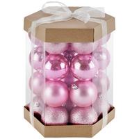 Karácsonyfagömbszett Daya - pink, Basics, műanyag (6cm) - Luca Bessoni