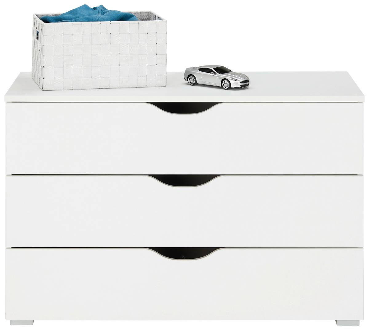 KOMODA WHITE - bílá, kompozitní dřevo (93/62/42cm)