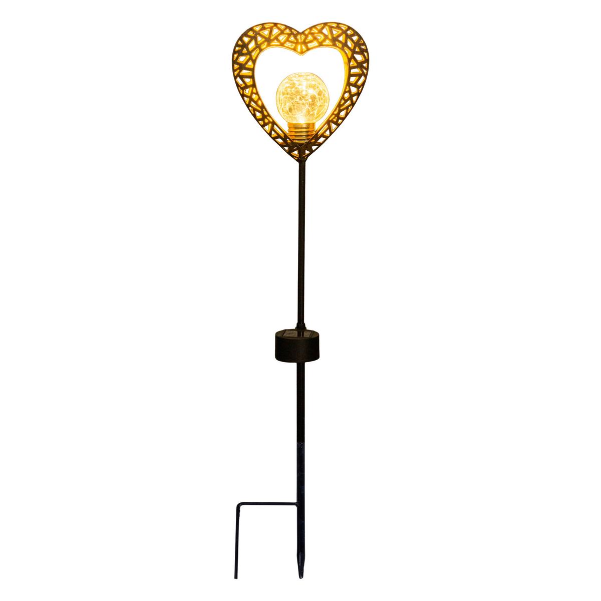 Solarleuchte Mit Erdspieß Schwarz H: 59 Cm - Schwarz, Basics, Glas/Kunststoff (12,5/4,2/59cm) - Näve