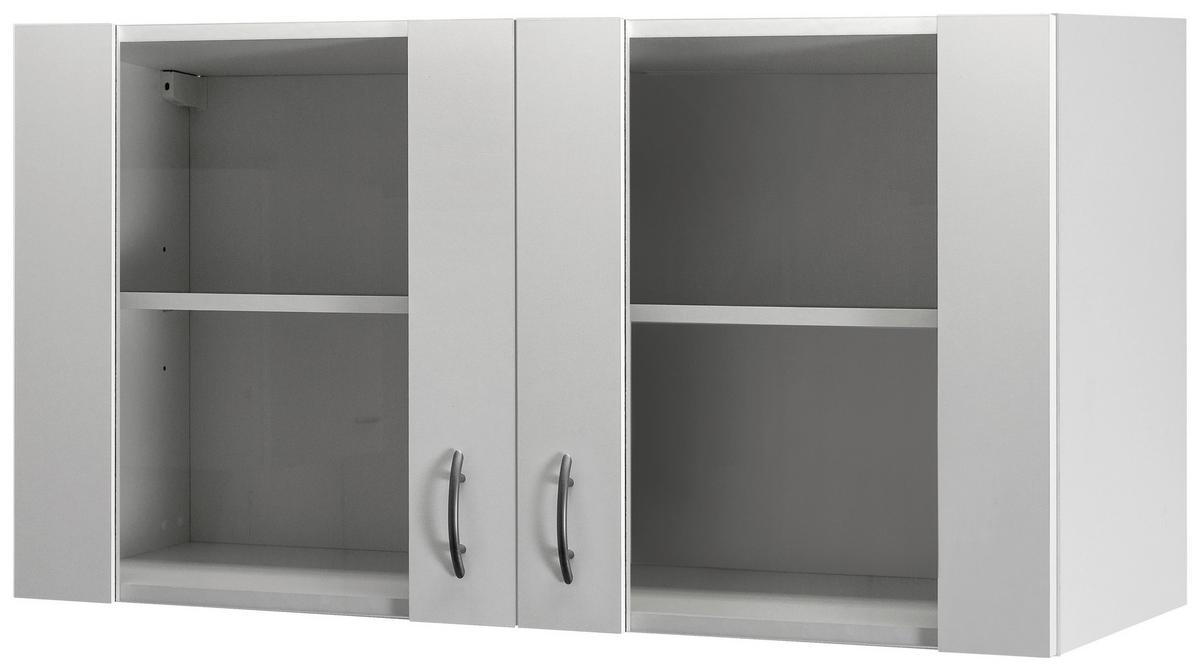 Horná kuchynská skrinka WITO biela - biela/farba ušľachtilej ocele, kompozitné drevo/plast (100/54,8/32cm) - MID.YOU
