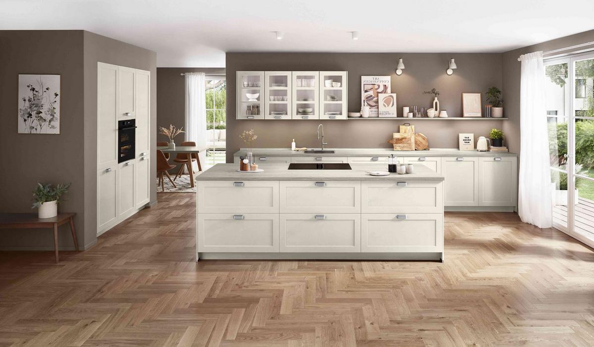 Einbauküche Neapel Frei Planbar Landhausstil - Sandfarben, MODERN, Holzwerkstoff - Vertico