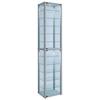 Vitrine Kavisa Silberfarben B: 50 cm - Silberfarben/Schwarz, MODERN, Glas/Holzwerkstoff (50/227/38cm) - MID.YOU