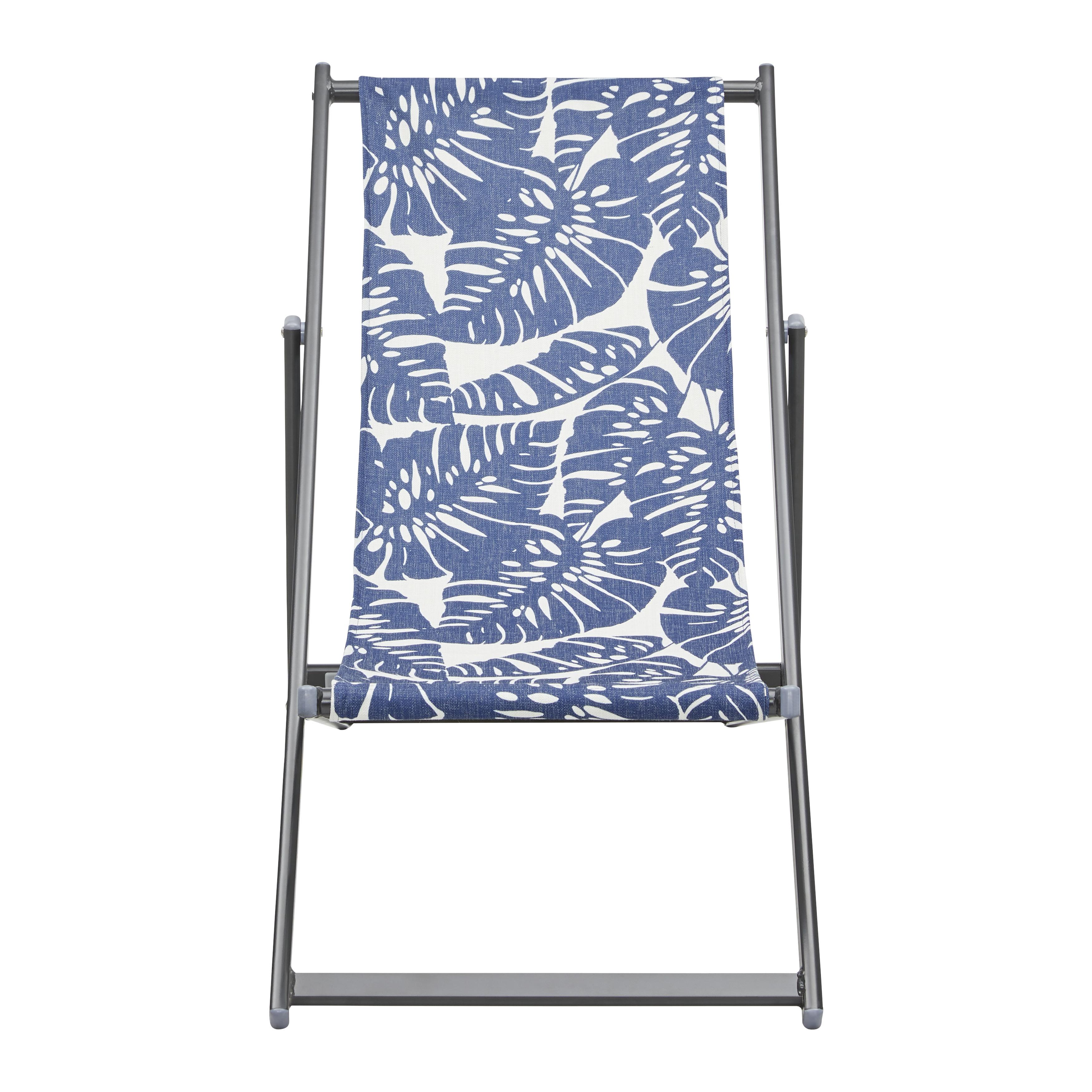 Lehátko Parco Bílá/modrá/černá - bílá/modrá, Moderní, kov/textil (102/58cm) - Bessagi Garden