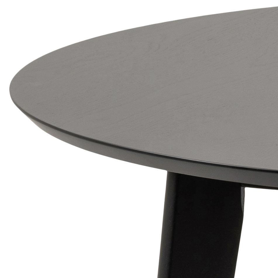 Okrúhly jedálenský stôl ROXBY 105 - čierna/farba duba, Modern, kompozitné drevo (105/76/105cm)