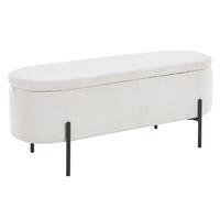 Hockerbank Beige B: 110 Cm - Beige/Schwarz, MODERN, Textil (110/44/40cm) - Livetastic