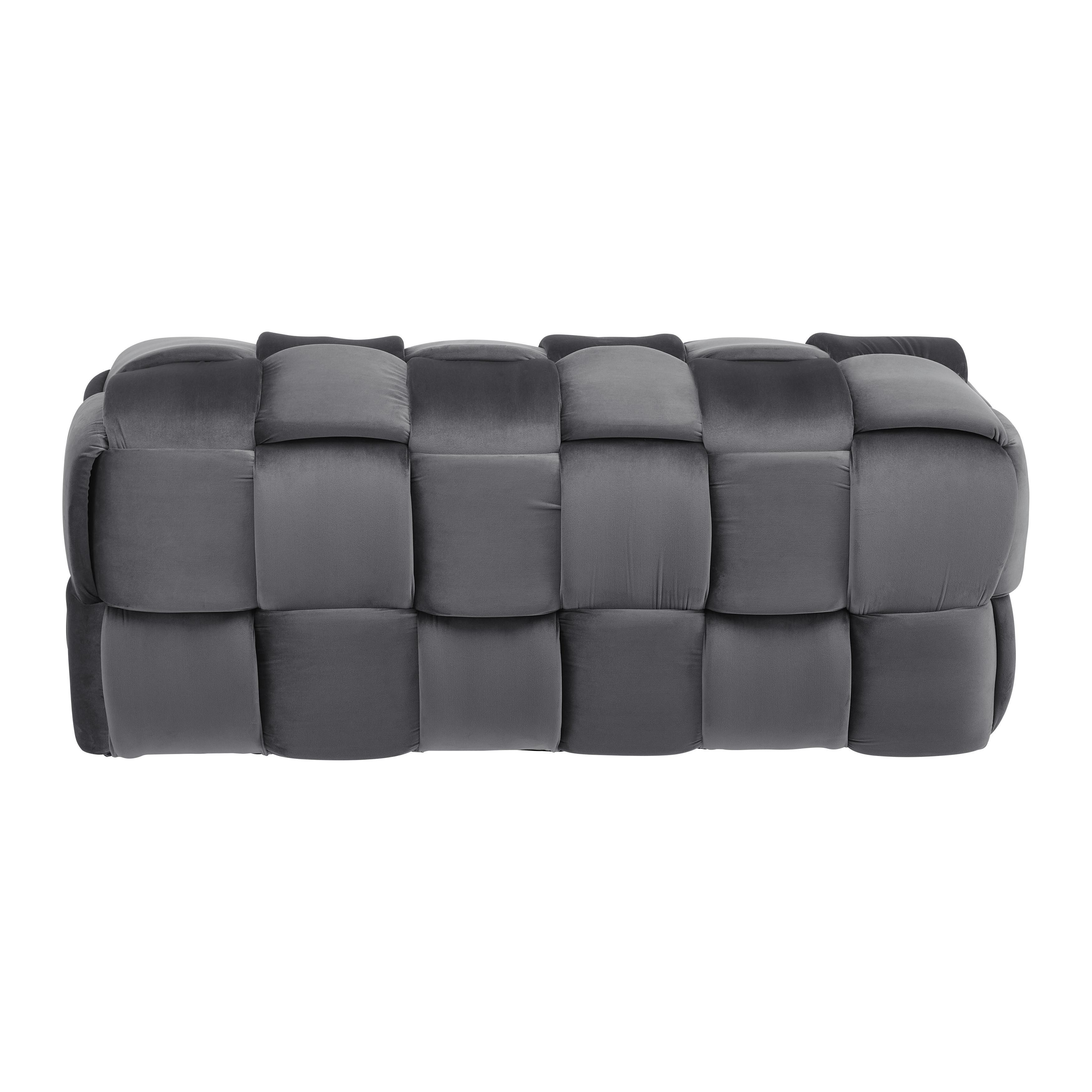 Moderní Lavice Ella Šedá - šedá/černá, Moderní, dřevo/textil (118/47/47cm) - Bessagi Home