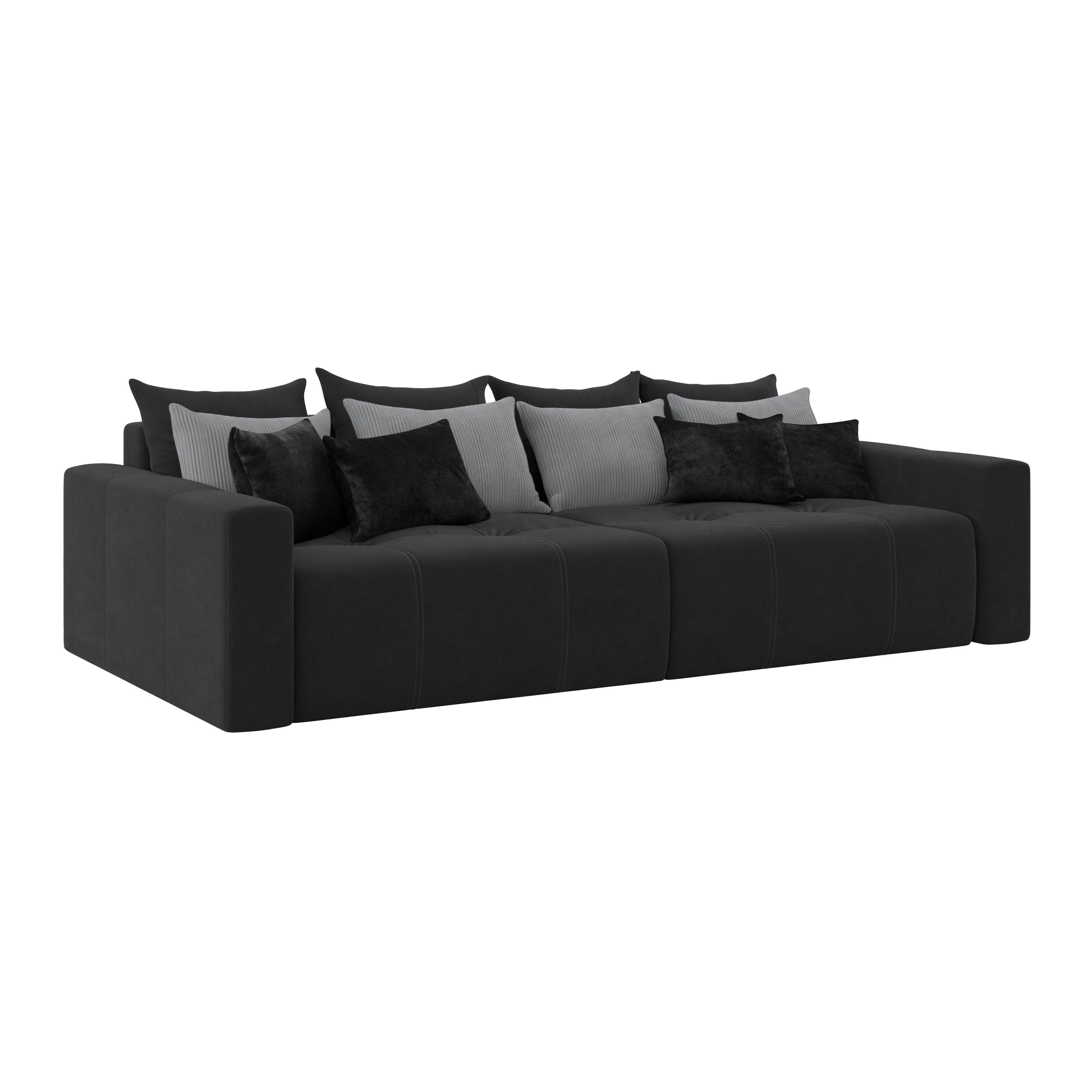 Megasofa Hanna - Schwarz/Graphitfarben, MODERN, Textil (280/87/145cm)