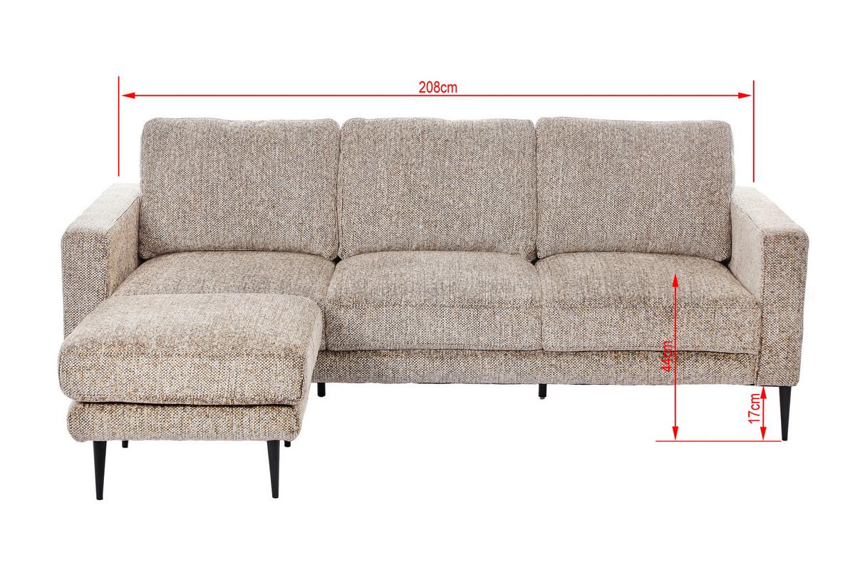 3-sitzer-sofa Parma Multicolor B: 208 Cm - Multicolor/Schwarz, Basics, Holz/Textil (208/83/151cm) - Livetastic