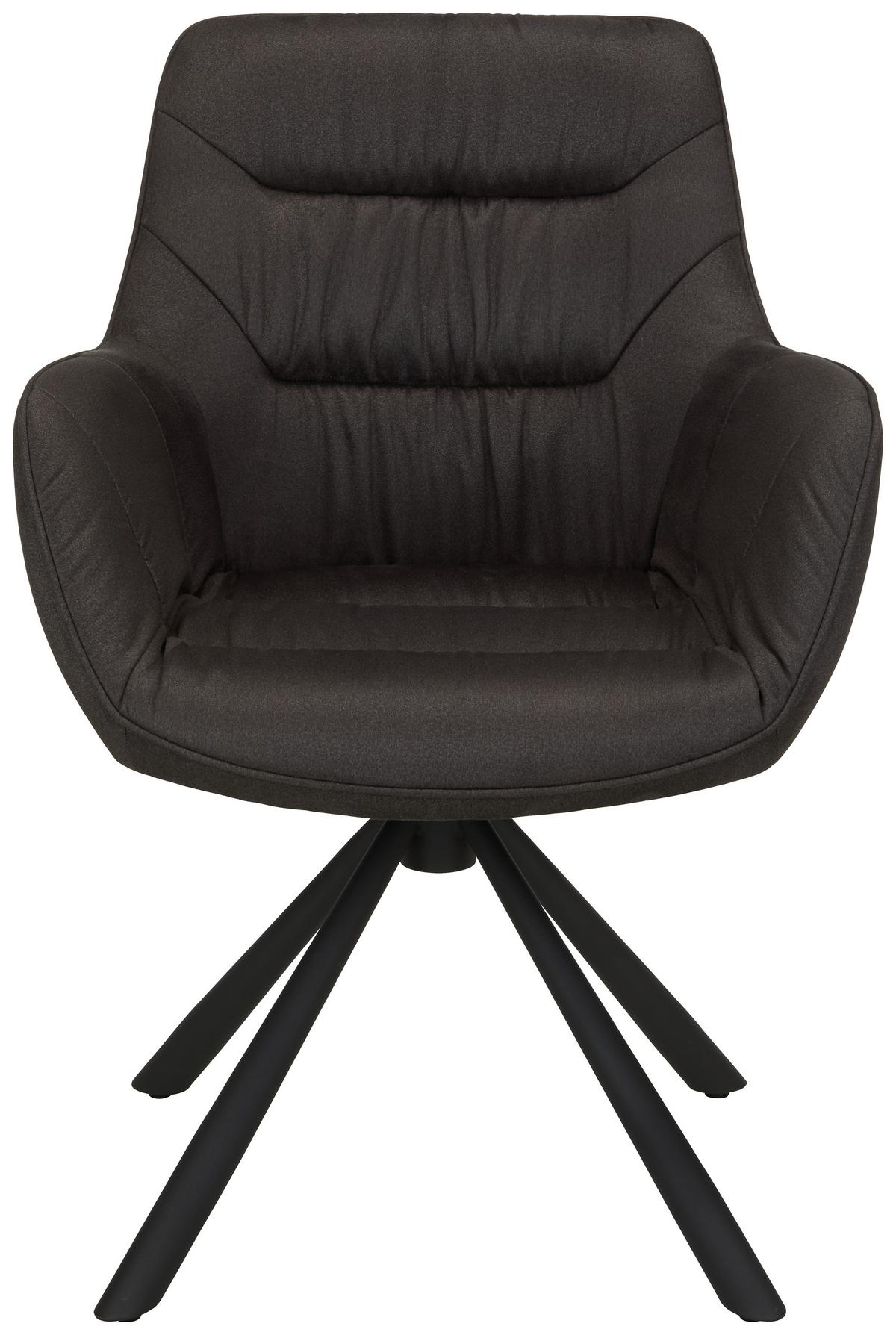 Židle s područkami Rebell, šedá - šedá/černá, Moderní, kov/textil (62/83,5/63cm) - Mömax