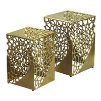 SATZTISCH Goldfarben 2-teilig - Goldfarben, Design, Metall (30/26/30/26/45/40cm) - MID.YOU