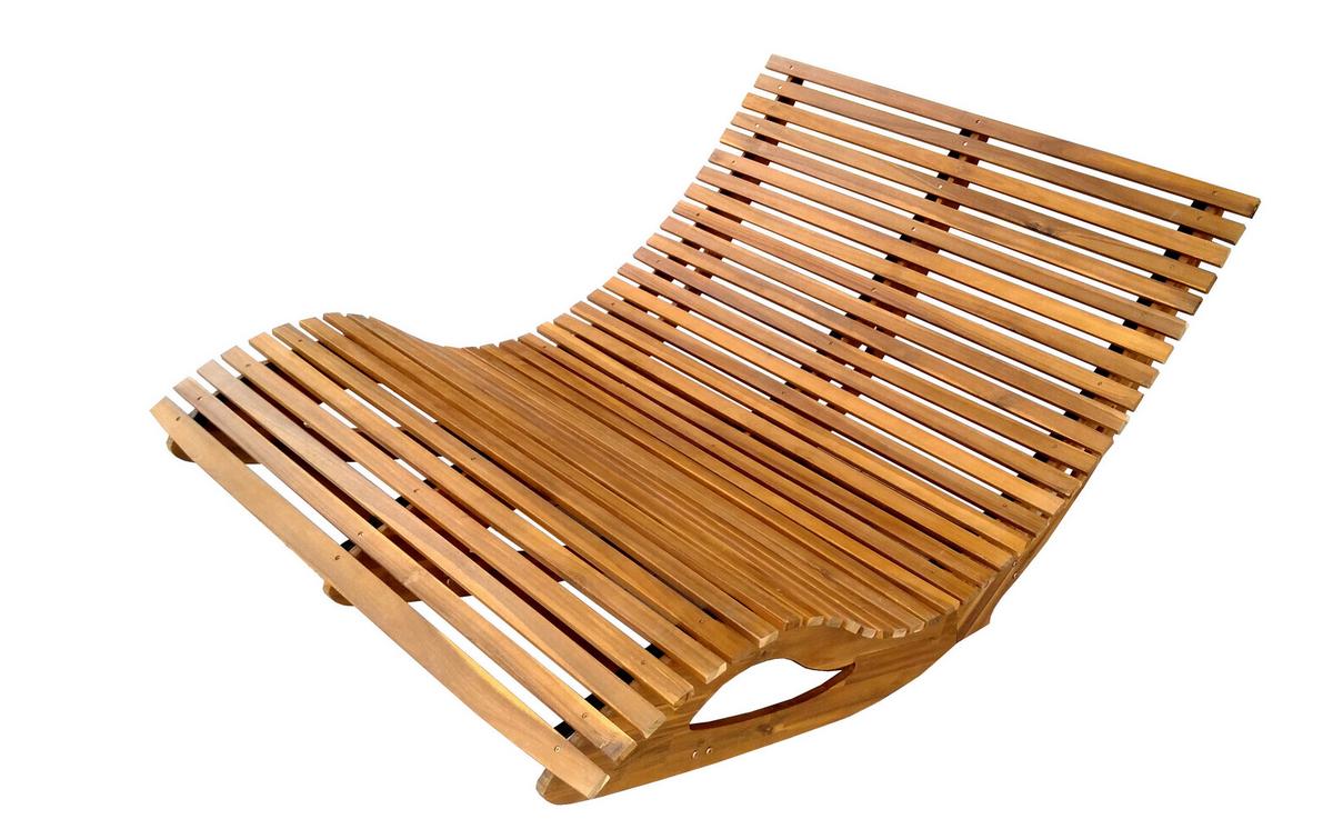 Schaukelliege Ph-Aca-Del - Akaziefarben, Basics, Holz (156/120/72cm)