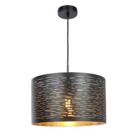 Hängeleuchte Tunno H: 120 Cm 1-Flammig, Schwarz/goldfarben - Goldfarben/Schwarz, Design, Kunststoff/Metall (38/120cm) - Globo