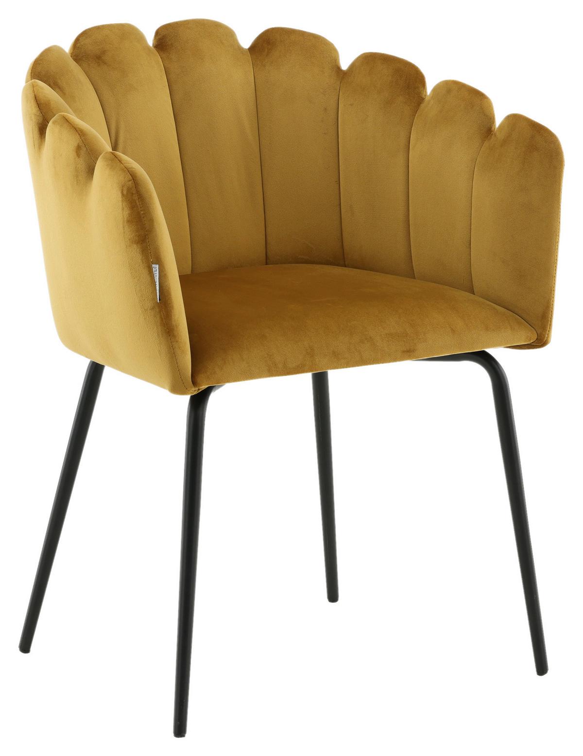 Stuhl Limhamn - Gelb, Design, Textil/Metall (61/76.56/54cm) - Livetastic