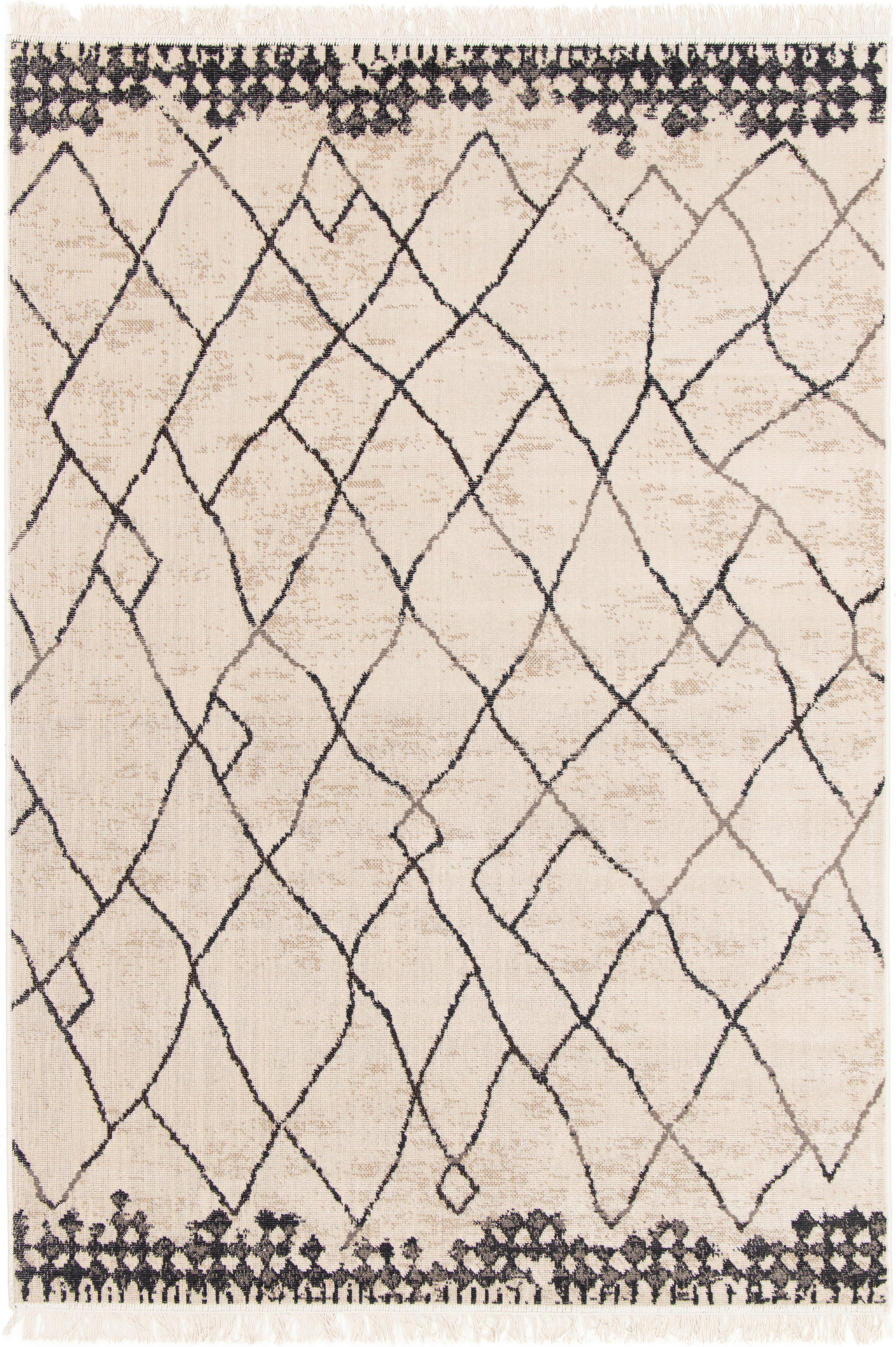 Koberec Tkaný Na Plocho Berclon 3, 160/230cm - krémová/antracitová, Moderní, textil (160/230cm) - Modern Living