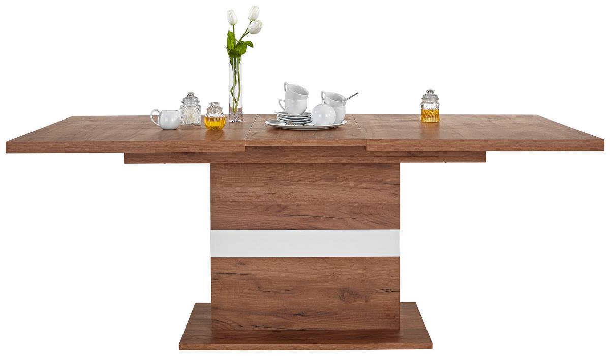 Kihúzható Asztal Avensis New Mdt10 - tölgyfa színű/fehér, Modern, faalapú anyag (160/76/90cm) - Luca Bessoni