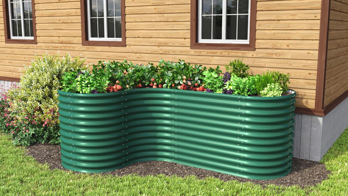 Hochbeet Erweiterung 80x85,8x80 Cm Dunkelgrün - Dunkelgrün, Basics, Metall (80/85,8/80cm)