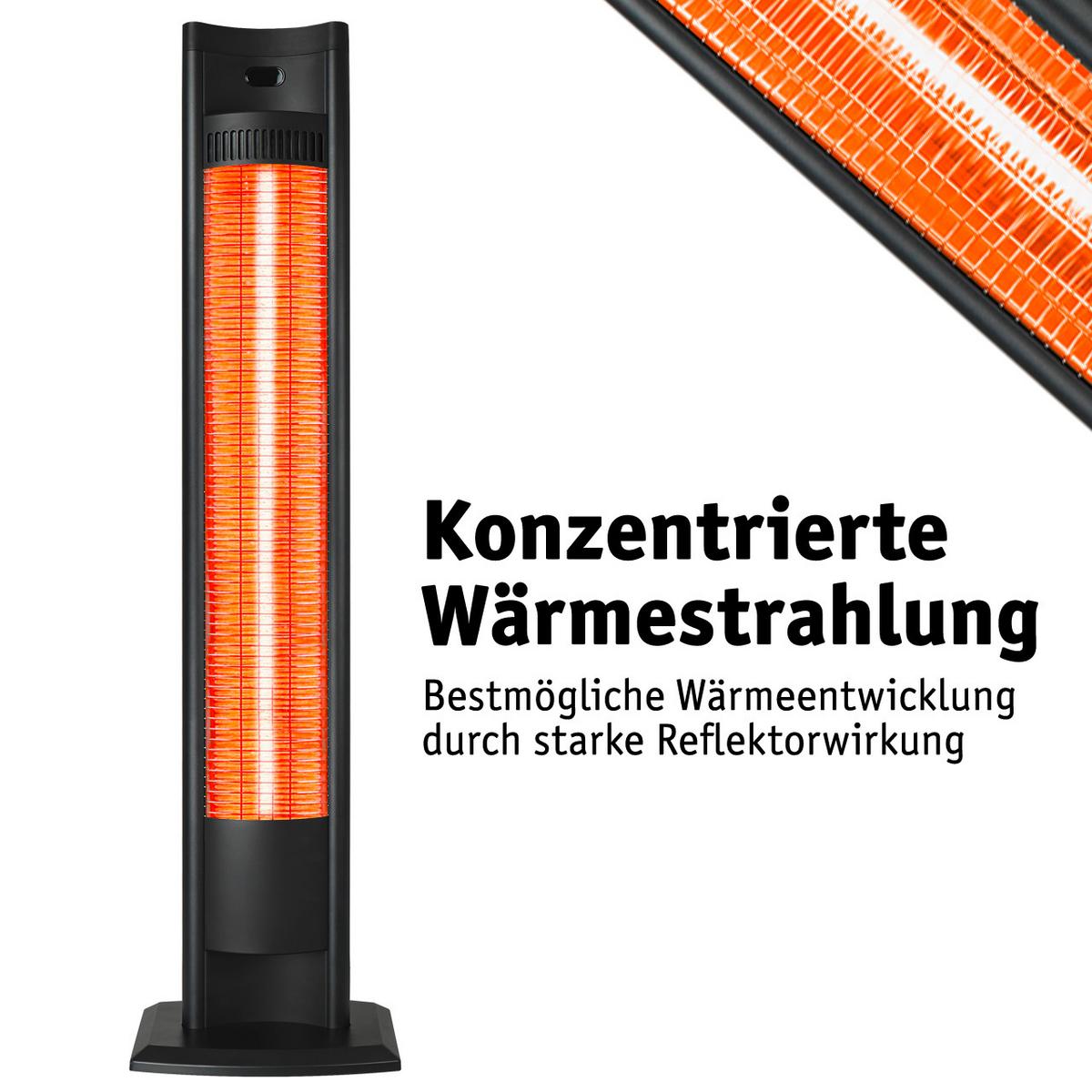 Infrarotstrahler Standheizstrahler - Silberfarben/Schwarz, Basics, Metall (21/85/21cm)