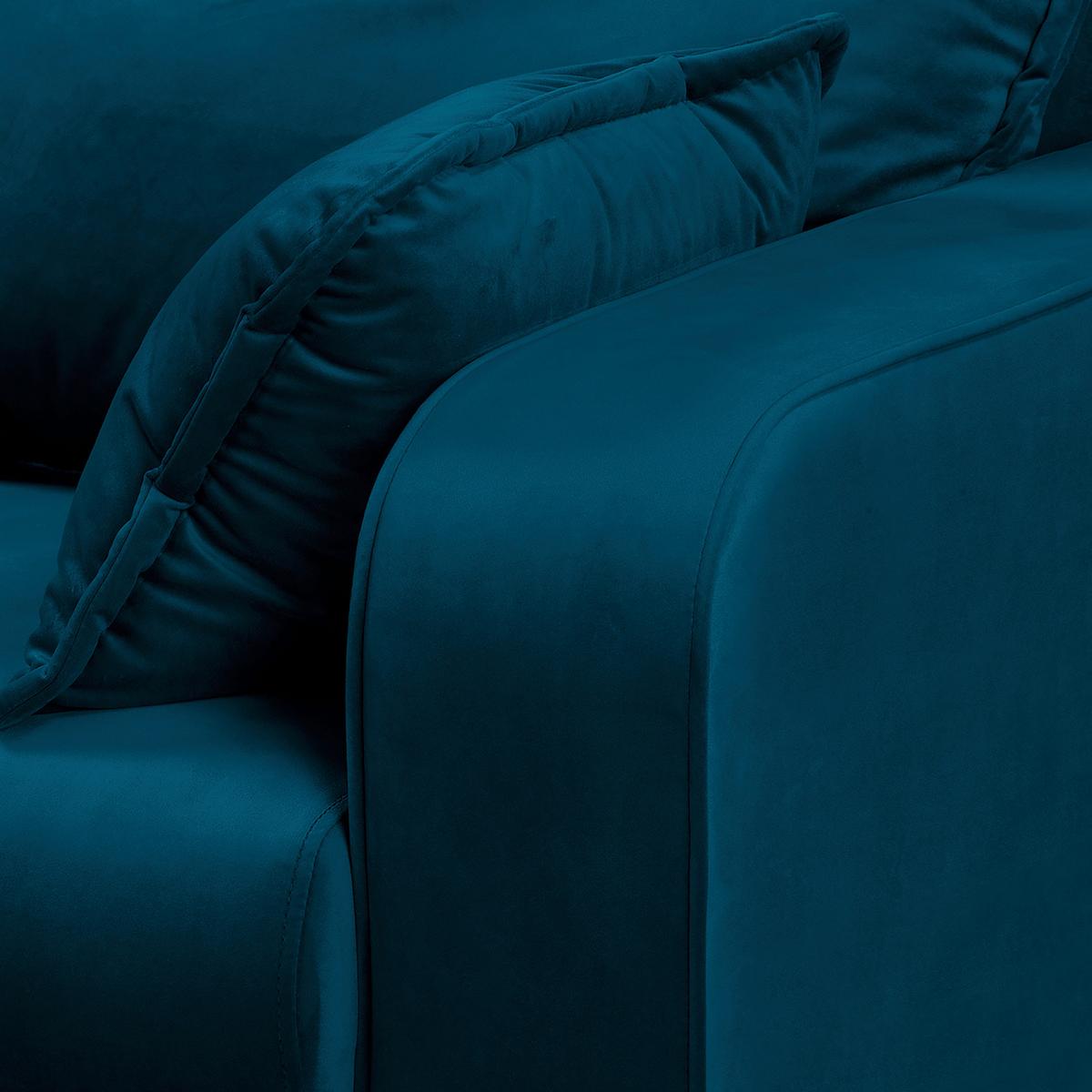 Ecksofa Beata Blau S: 150x230 cm - Wengefarben/Blau, Design, Textil (150/230cm) - Livetastic