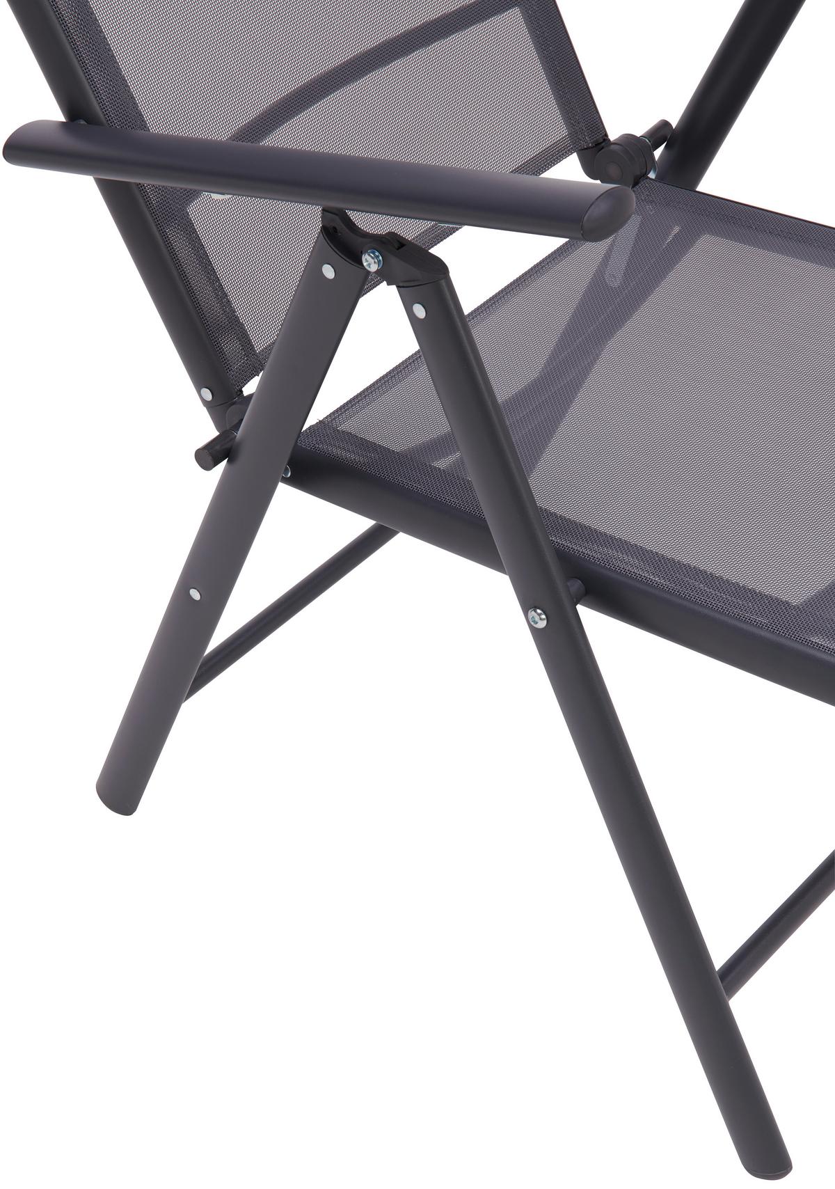 Gartensessel Klappbar Anja Aluminium, Textilene - Anthrazit, MODERN, Textil/Metall (56/106/66cm) - Ondega