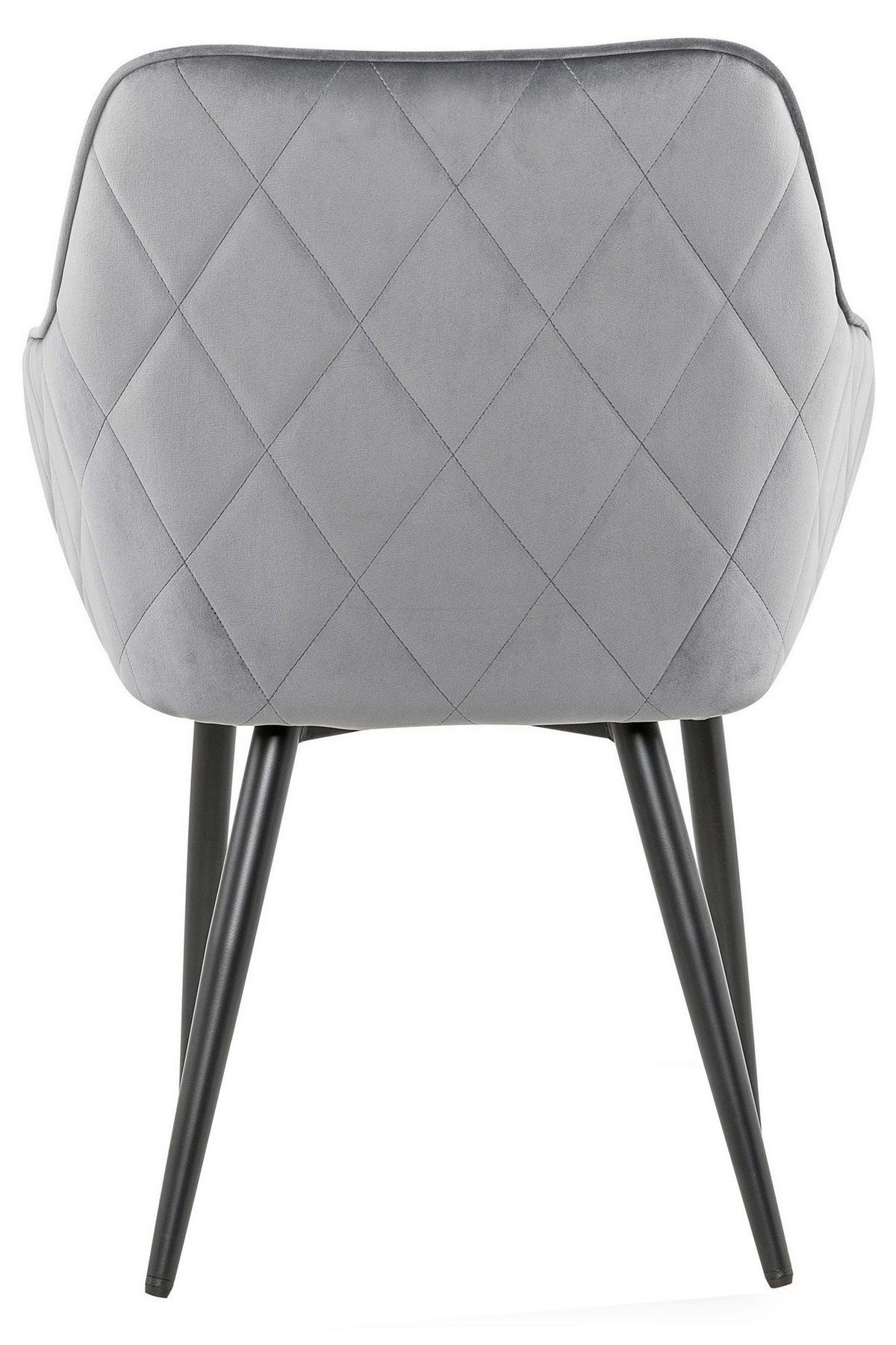 Armlehnstuhl Grau B: 61cm - Schwarz/Grau, MODERN, Textil/Metall (61/85/60cm) - Livetastic