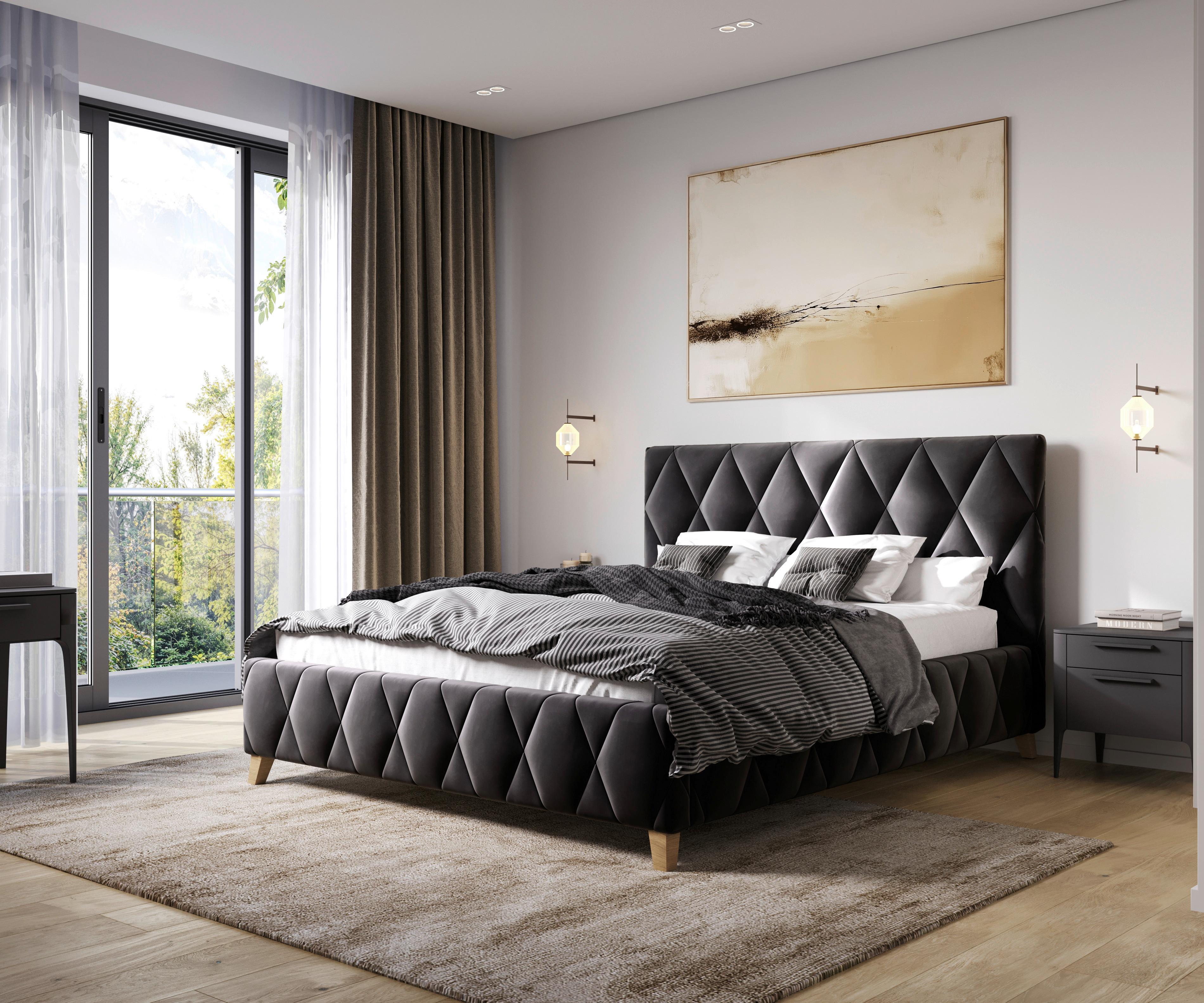 Polsterbett Trivio 180x200 Cm Anthrazit - Anthrazit, MODERN, Holz/Holzwerkstoff (180/200cm) - MID.YOU