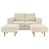 2,5-Sitzer-Sofa Looks Mit Hocker In Creme Beine Eiche - Eichefarben/Creme, Design, Textil (192/96/107cm) - LOOKS by W.Joop