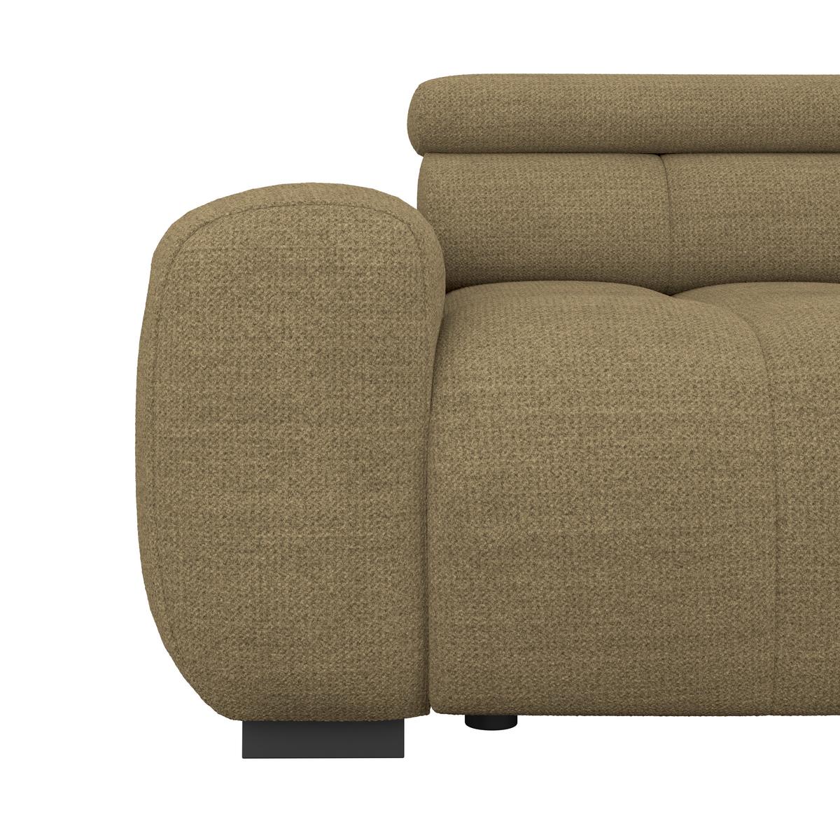 Bigsofa Bull Webstoff Taupe, B: 248 cm - Taupe/Schwarz, Design, Textil (248/77-97/108cm) - Luca Bessoni