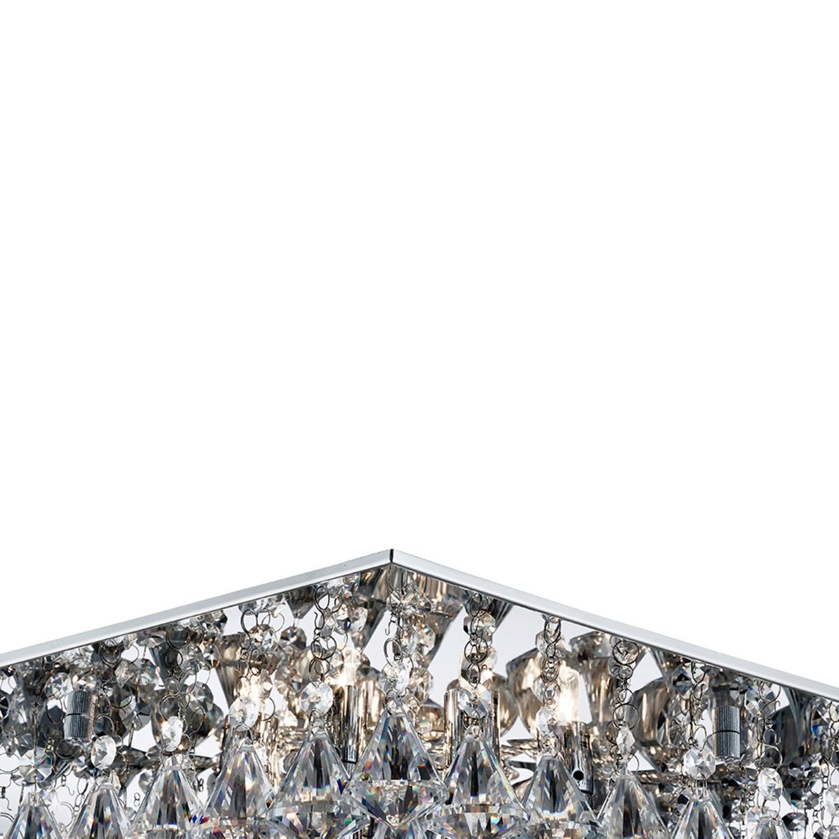 Deckenleuchte Hanna 8lt 7308-8cc - Klar, Design, Glas/Metall (55/55/22cm)