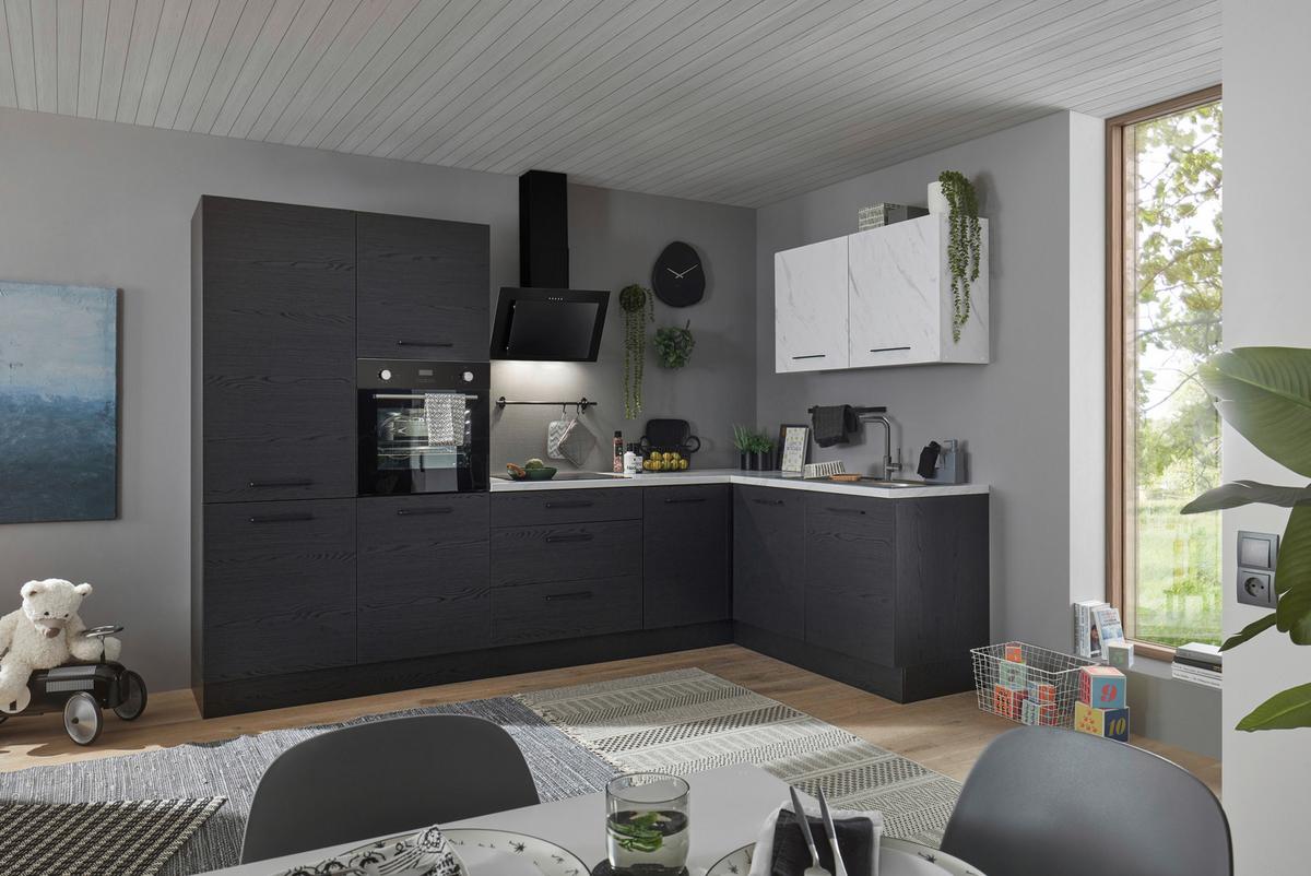 Eckküche New York Graphitfarben S: 320x180 cm - Graphitfarben, Design, Holzwerkstoff (320/180cm) - MID.YOU