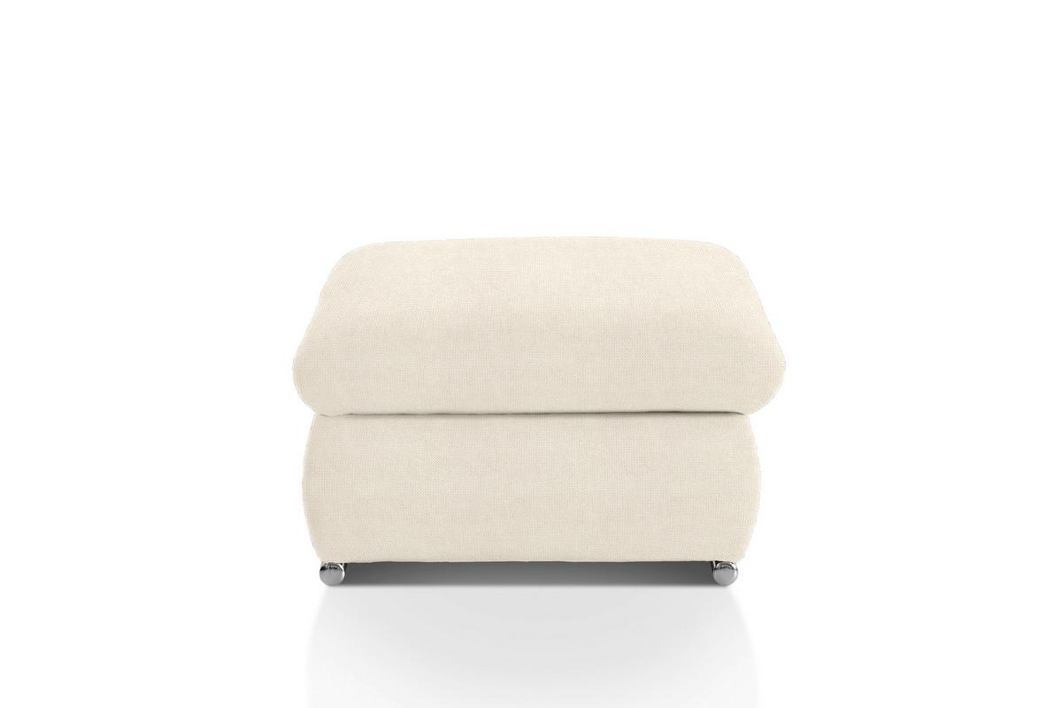 Polsterhocker Isona Creme Chenille - Chromfarben/Creme, Design, Textil (101/45/74cm) - Livetastic