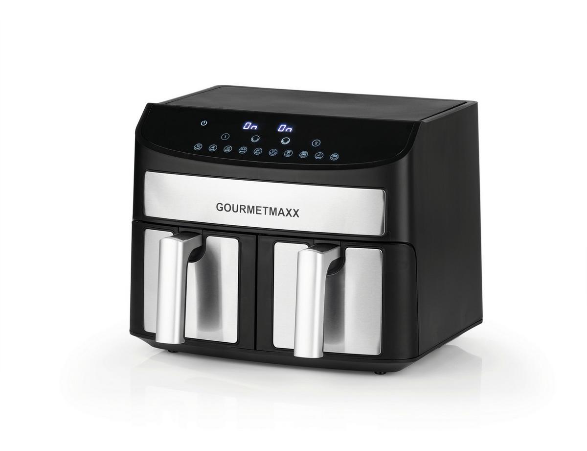 Heißluftfritteuse Zweikammernmodell - Silberfarben/Schwarz, LIFESTYLE, Kunststoff/Metall (39/36/31cm)