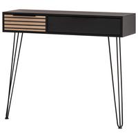 Konsolentisch Hank 800 Akustik - Eichefarben/Schwarz, Design, Holzwerkstoff/Metall (103,7/87,85/32,05cm) - MID.YOU