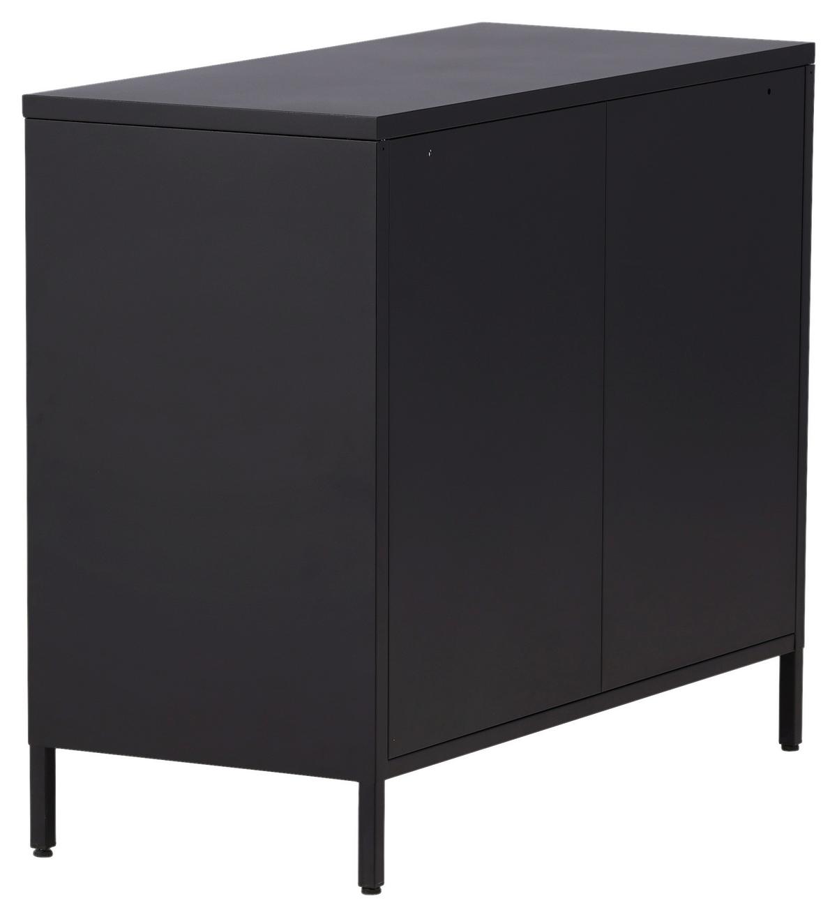 Sideboard Nett - Schwarz, Design, Metall (90/75/40cm) - Livetastic