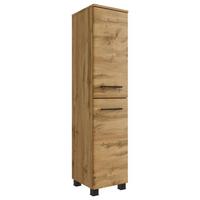 Midischrank Manchester B: 30 Cm Eiche Wotan Dekor - Eichefarben/Schwarz, MODERN, Holzwerkstoff (30/130/35cm) - Held