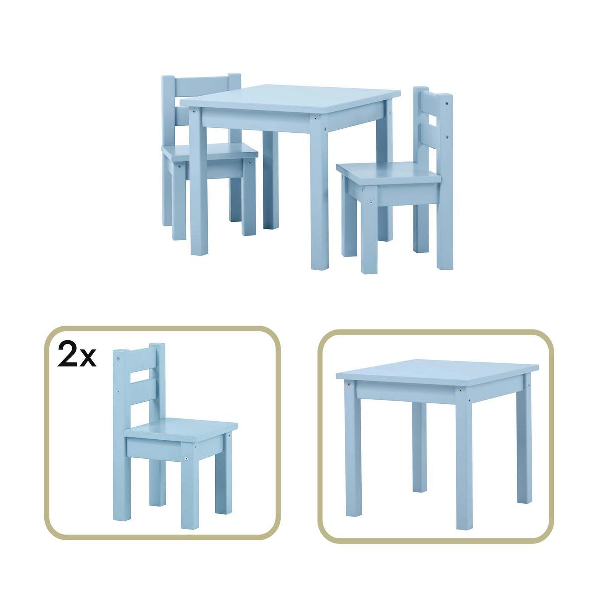 Kindersitzgruppe Bundel Mads Pastellblau - Pastellblau, MODERN, Holz - MID.YOU