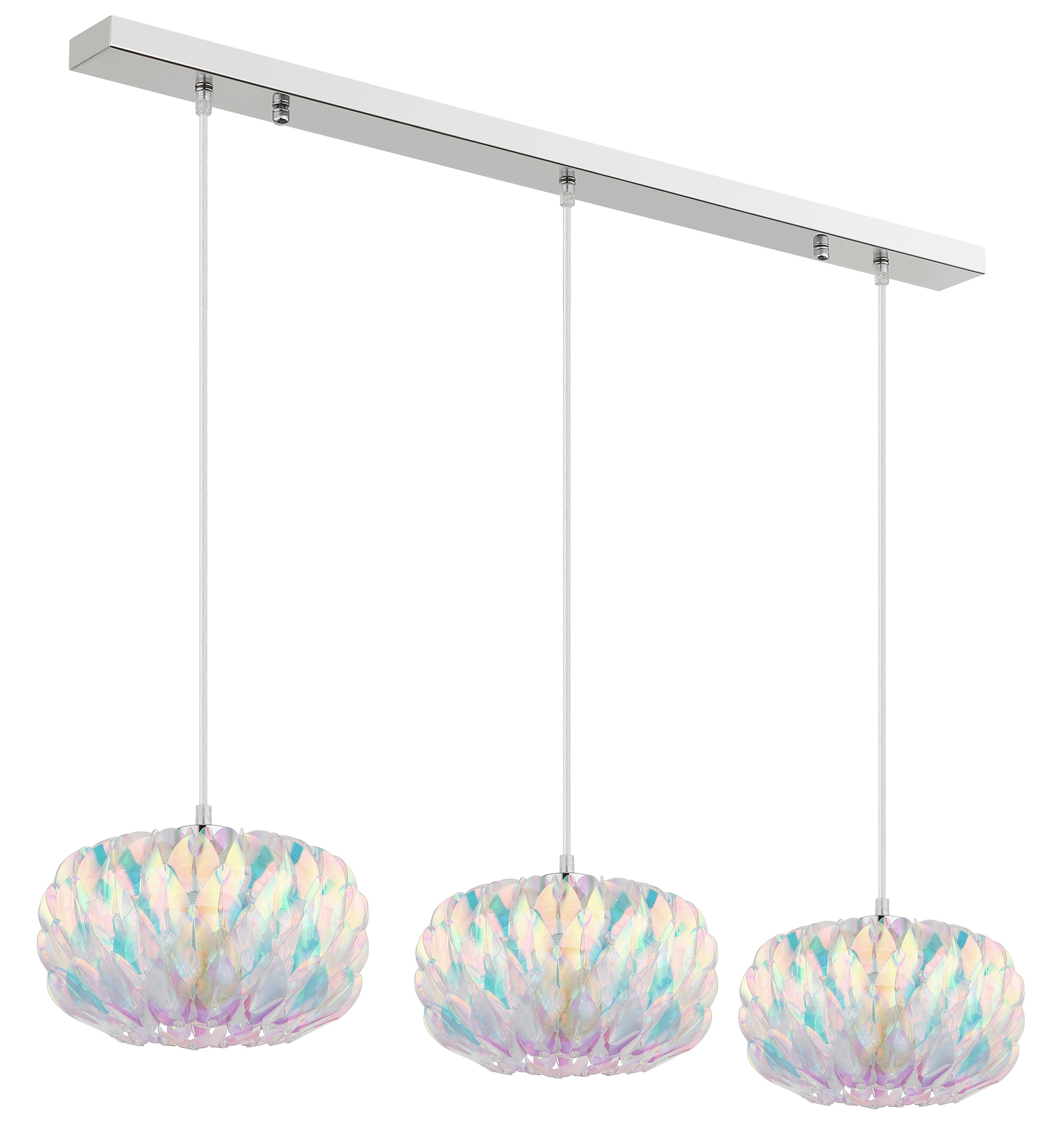 HÄNGELEUCHTE verchromt - Klar/Chromfarben, Design, Kunststoff/Metall (95/25/120cm) - Globo